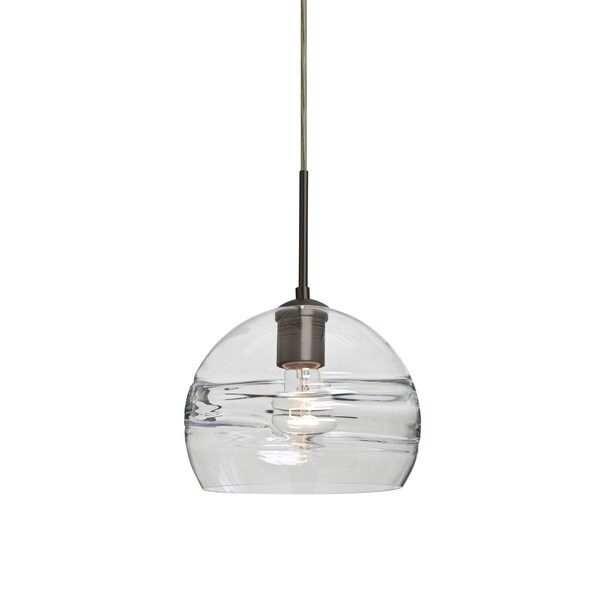 Besa Lighting Spirit 8 Cord Pendant, Clear, Bronze, 1x60W Incandescent 1JT-SPIR8CL-BR - main